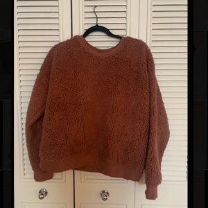 Oversized Burnt Orange Sherpa Sweater